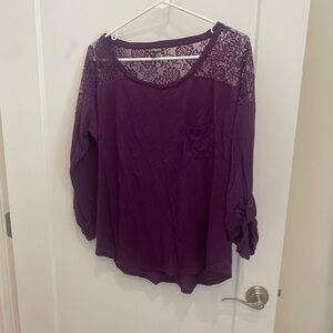 Express Deep Purple Lace Blouse